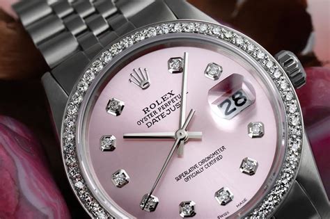 rolex women's datejust pink face